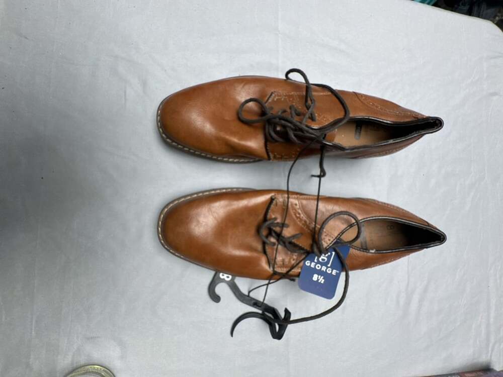 George Oxford Shoes Size 8 1/2 Brown Lace Up Dress